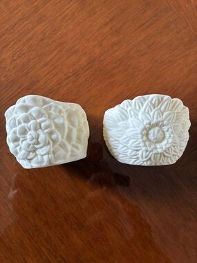 PartyLite Floral Ceramic Votive Holders – Set of 2